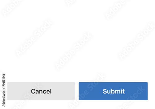 Clean and modern vector illustration of Cancel and Submit buttons for web design and user interface applications