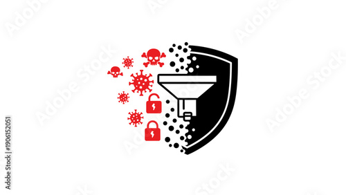 Billede på lærred Shield protecting from virus particles.