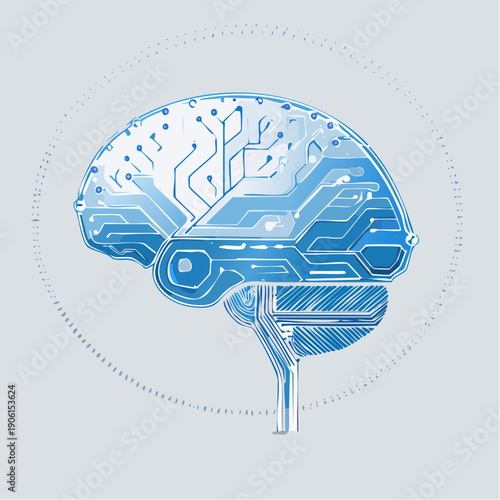 Conceptual illustration of a digital brain symbolizing artificial intelligence and technology