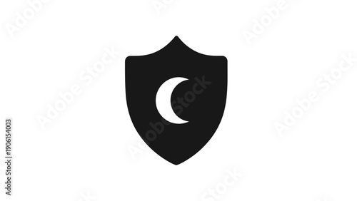 Black shield with crescent moon symbol.