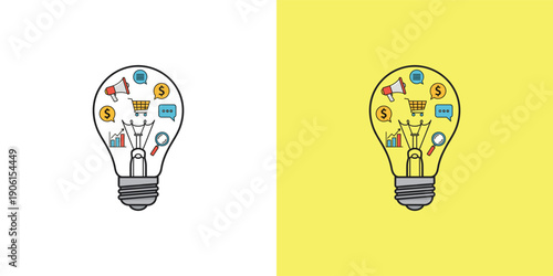 Bright lightbulb representing innovative concepts and creative solutions powering upward business growth and strategic progress in a modern corporate setting