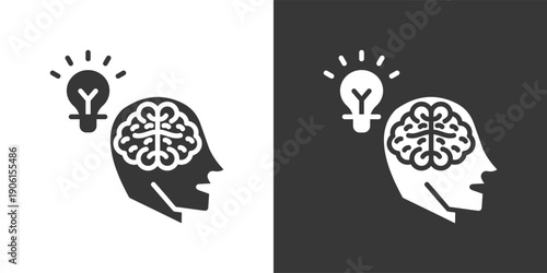 Creativity Icon Set In Black And White Glyph Vector Illustration