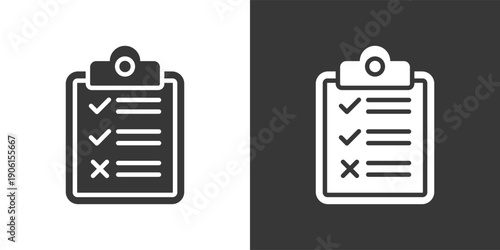Evaluation Icon Set In Black And White Glyph Vector Illustration