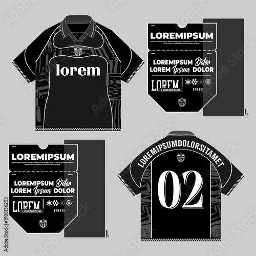 black grey oversize boxy variation jersey mockup