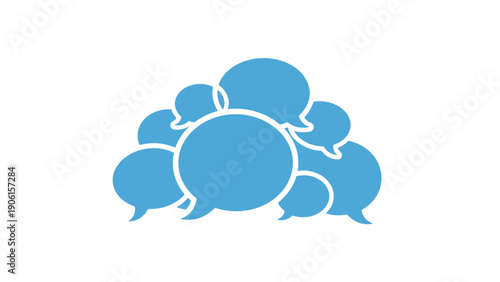 Bild auf Leinwand Blue Speech Bubbles Communication Symbols.