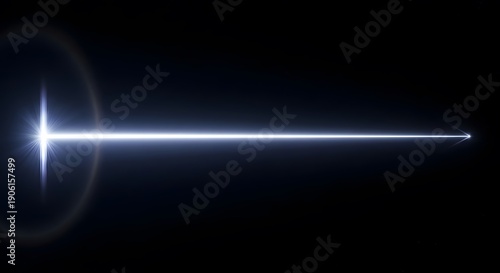 Wallpaper Mural A bright light streaks across the dark space, emitting a radial glow and sharp beam effect. Torontodigital.ca