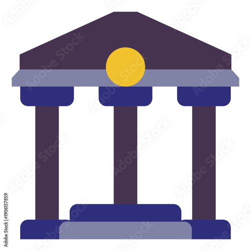 Bank Building Flat Icon