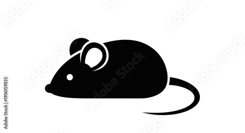 Black Silhouette of a Mouse.