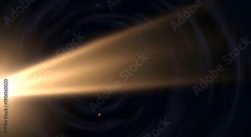 Wallpaper Mural A bright light beam emanates from the left, illuminating the dark space with whisk-like rays and circular patterns Torontodigital.ca