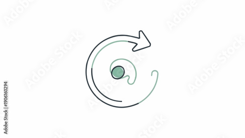 Green spiral arrow icon symbol.