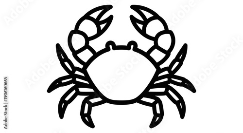 Crab Silhouette Illustration Simple Design.