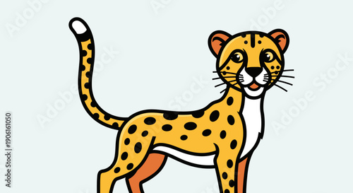 Illustration of a Standing Cheetah.