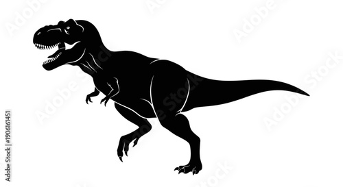 Silhouette of T Rex Dinosaur Running.