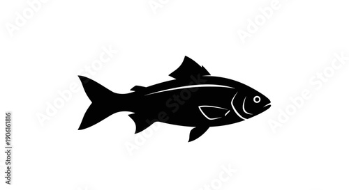 Simple Black Silhouette of a Fish.