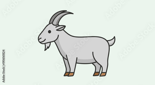 Simple Cartoon Illustration of a Goat.