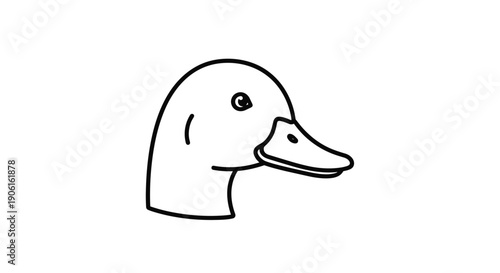 Simple Line Drawing of a Duck Head 1.