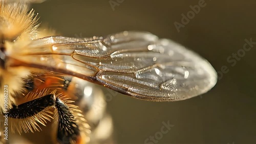 Honey Bee Wing Detail Extreme Macro