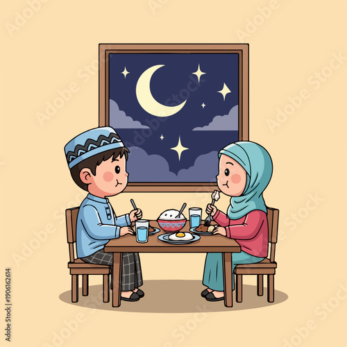 family suhoor in the kitchen