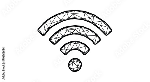 Wi-fi signal connection technology sketch art