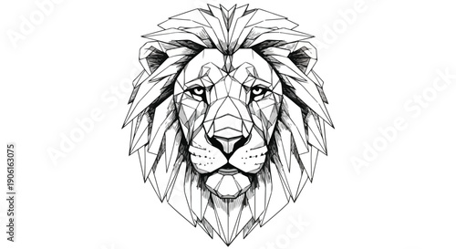 Lion head predator animal wildlife sketch