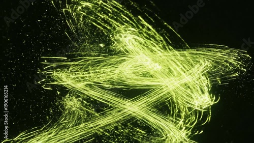 Wallpaper Mural Vibrant neon light trails dance in a dynamic, abstract pattern against a dark background from a close-up viewpoint Torontodigital.ca