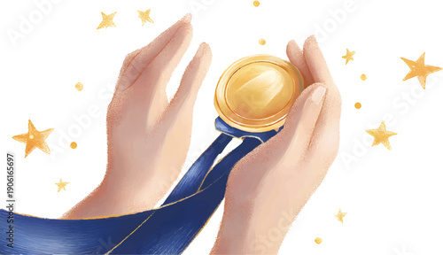 A simple website banner with the theme of raining gold