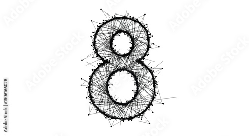 Technical number eight geometric sketch art