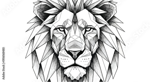 Lion head wild predator animal portrait sketch