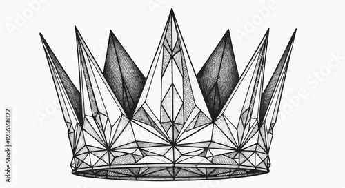 Royal crown heraldic jewelry technical sketch