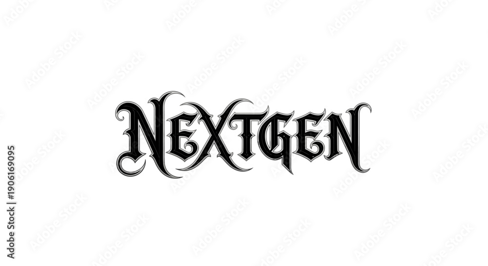 Fototapeta premium Next generation concept with elegant calligraphy text
