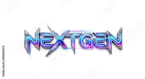 Vibrant NextGen logo with neon lights and futuristic design elements