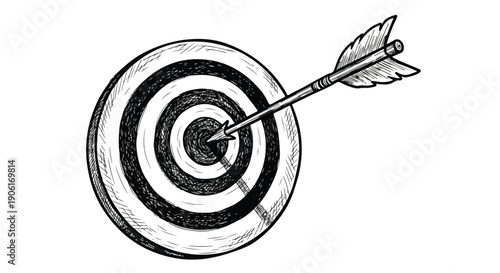 Darts board target bullseye success sketch