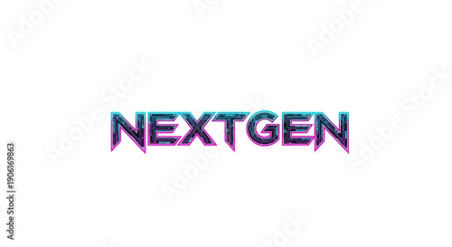 Futuristic NEXTGEN text with neon circuit board effect