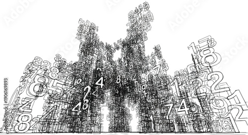 Abstract city skyline urban architectural sketch
