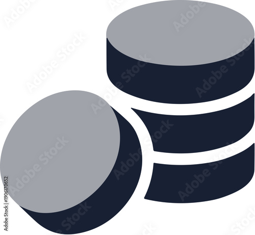 Flat Design Coin Stack Economy Concept Minimalist Style Illustration