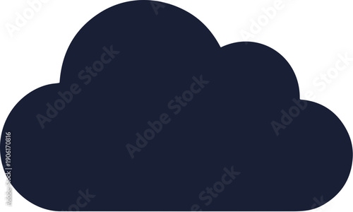 Minimalist Modern Rounded Edge Dark Cloud Weather Symbol Icon Graphic