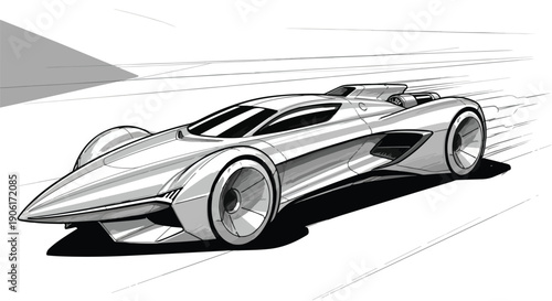 Aerodynamic futuristic car automotive design sketch