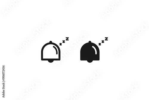 solid and outline icon of notification snooze