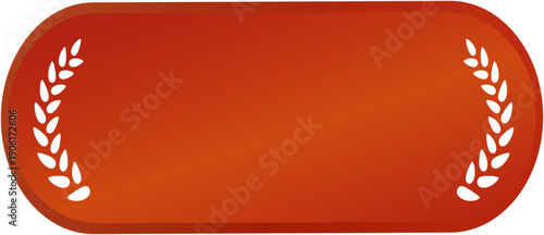 月桂樹をあしらった角丸の赤いフレーム