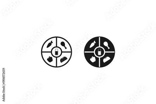 solid and outline icon of nutrition