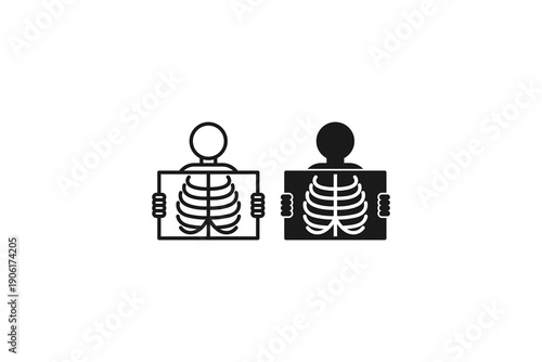 solid and outline icon of radiology