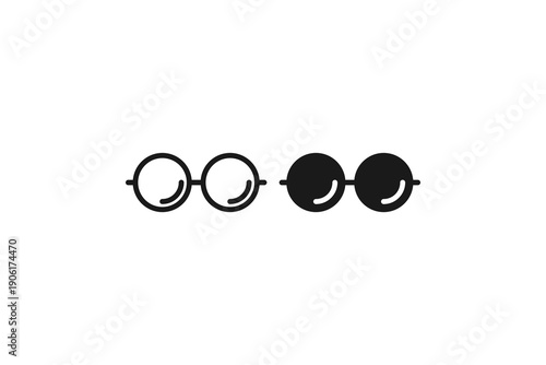 solid and outline icon of reading glasses