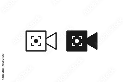 solid and outline icon of record