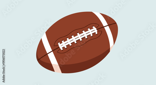 American Football Ball on White Background.