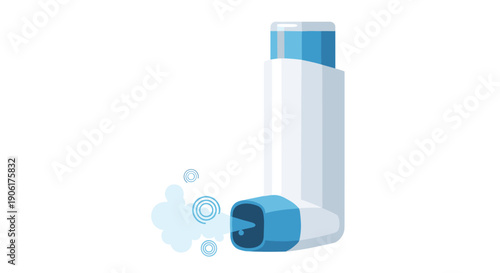 Asthma Inhaler Medication Device Closeup.