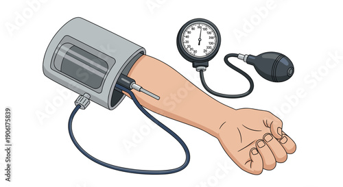 Arm with Blood Pressure Cuff and Gauge.