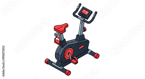Black and Red Exercise Bike Machine.