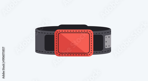Black Fitness Tracker with Red Display.