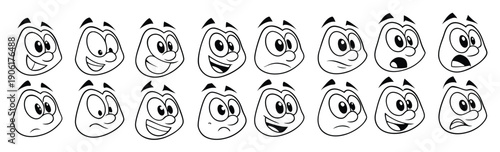 cartoon faces with different