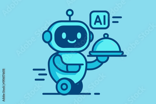 AI Robot Waiter Delivering Food with Speed and Efficiency.